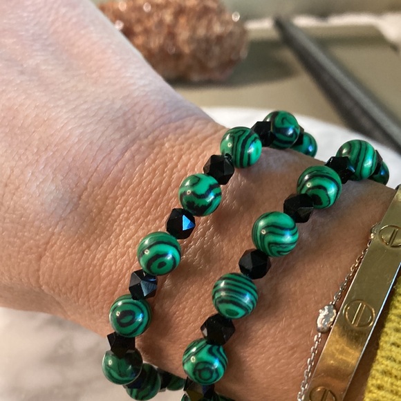 Malachite & black onyx bracelet - Picture 4 of 4